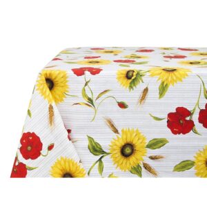 BIANCHERIAWEB Tovaglia Cucina 140x180 cm con Disegno Girasoli RP Made in Italy Copri
