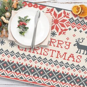CREARREDA Tovagliette all'Americana Natalizie Set di 4 tovagliette colazione in PVC