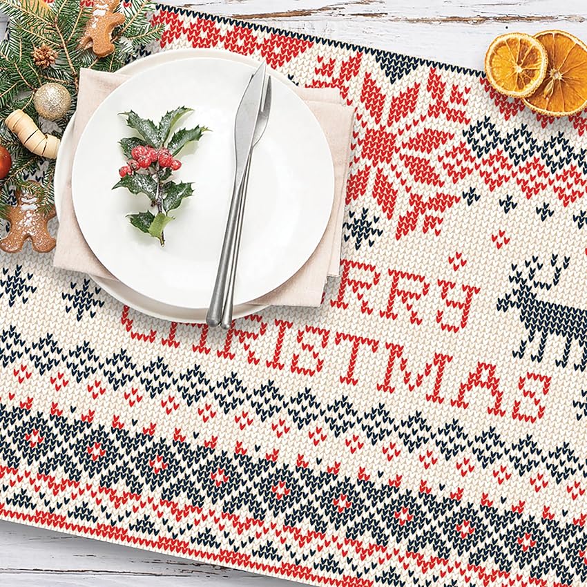 CREARREDA Tovagliette all'Americana Natalizie Set di 4 tovagliette colazione in PVC CREARREDA Tovagliette all'Americana Natalizie Set di 4 tovagliette colazione in PVC