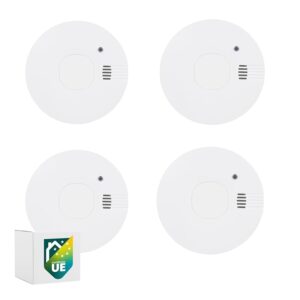 Smartwares set di 4 rilevatori di fumo - Batterie sostituibili con durata di 5 anni