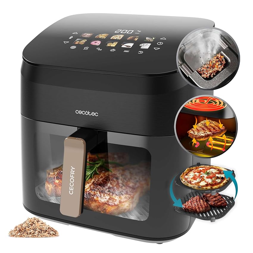 Cecotec Friggitrice ad Aria 8.5 Litri - Air Fryer Cecofry&Grill Smokin' 8500. 2200W