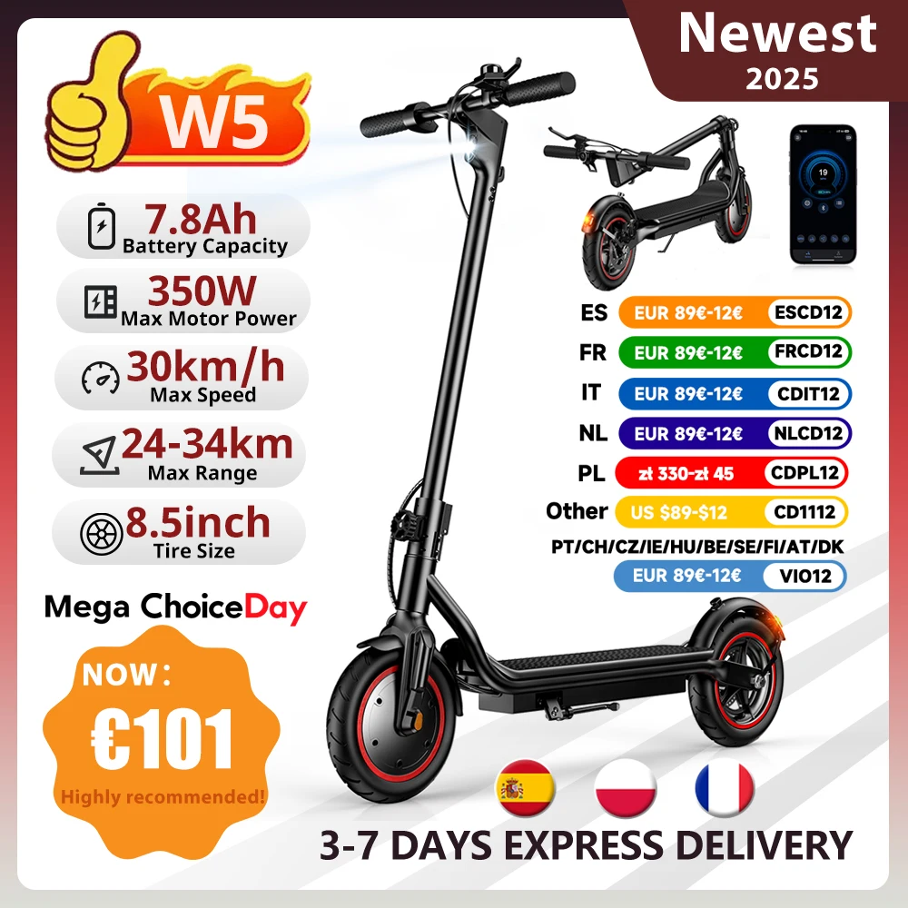 Scooter elettrico W5 Pneumatico gonfiabile da 8