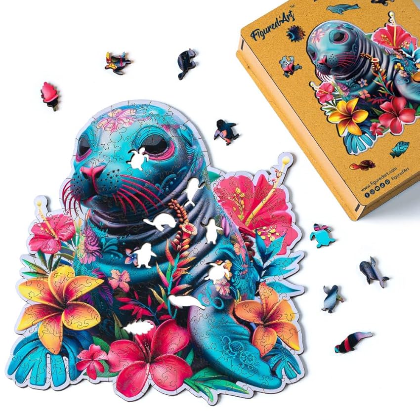 Figured'Art Puzzle in Legno di Animali per Adulti e Bambini