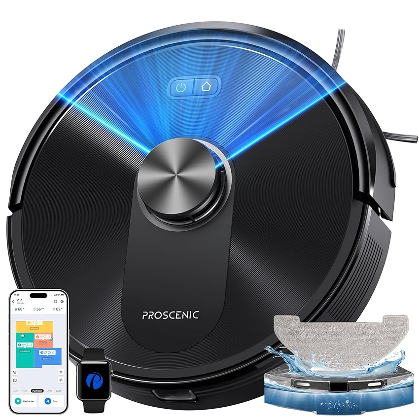 Proscenic Q10 Robot Aspirapolvere Lavapavimenti con Mappatura