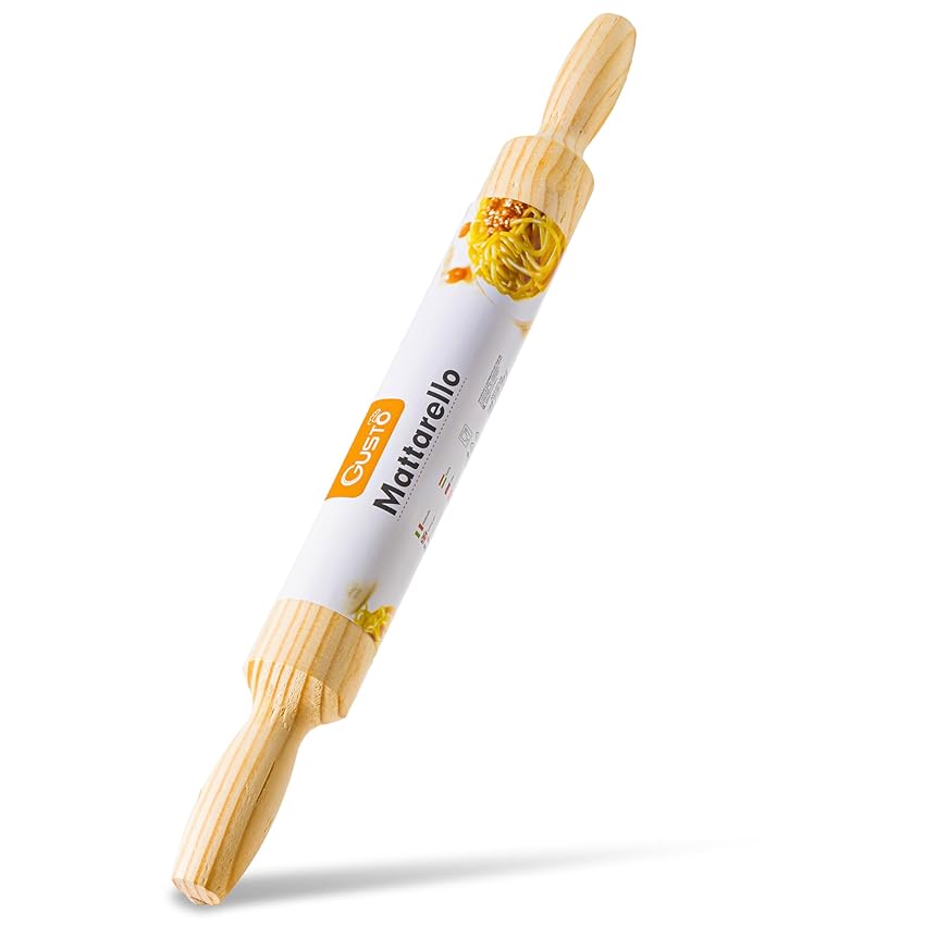 IPEA Mattarello in Legno con Manici - 40 cm x 4 cm - Mattarello con Superficie Antiaderente IPEA Mattarello in Legno con Manici - 40 cm x 4 cm - Mattarello con Superficie Antiaderente