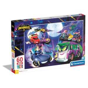 Clementoni- Batwheels Supercolor Puzzle-Batwheels-60 Maxi Pezzi Bambini 4 Anni
