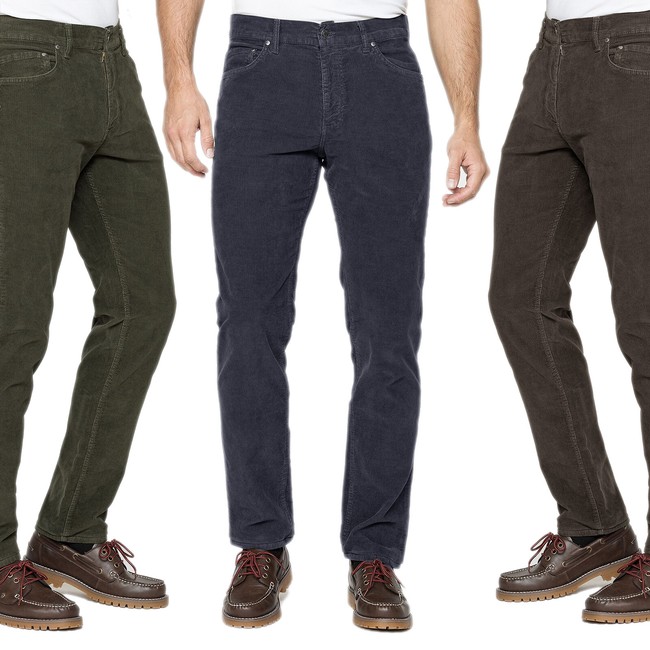 Pantalone Uomo Velluto Jeans Comodo Imbottito Felpato Termico Regular Fit VEQUE