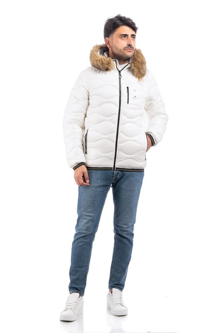 Giubbotto Uomo Invernale Piumino Imbottito Giubbino Cappuccio Pelliccia VEQUE