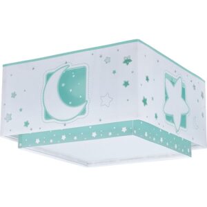 Dalber Lampada da soffitto plafoniera per bambini Moonlight Luna e Stelle verde