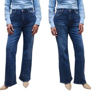 Jeans Donna Skinny Ripped Wide Leg Zampa Pantaloni Elasticizzati Slim VEQUE