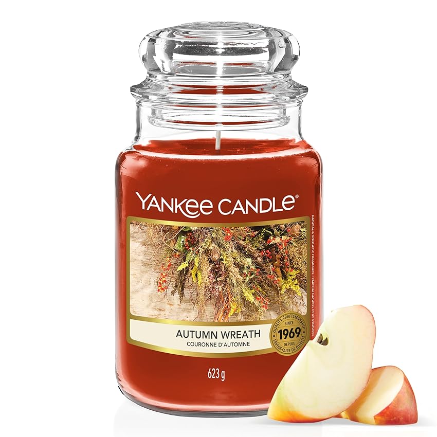 Yankee Candle Scented Candle | Candela in giara grande della Ghirlanda Autunnale | Yankee Candle Scented Candle | Candela in giara grande della Ghirlanda Autunnale |