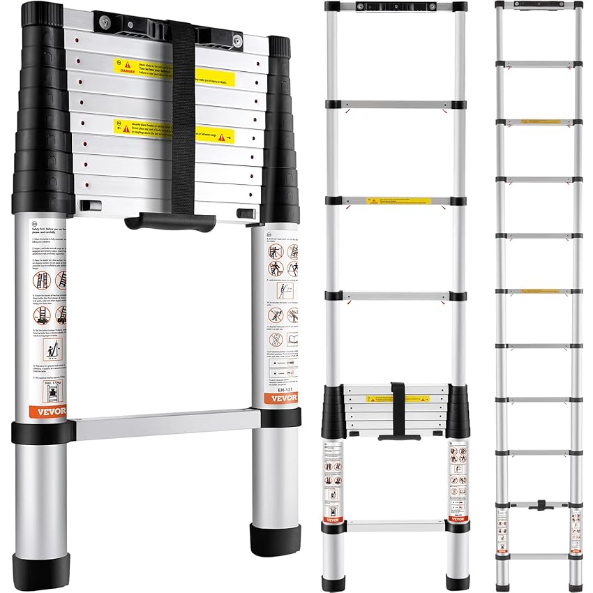 VEVOR Scala Telescopica in Alluminio Estensibile Altezza Max. 3