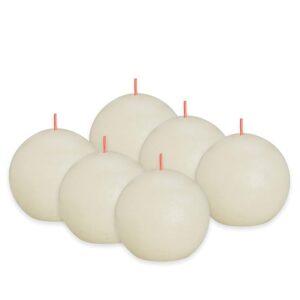 Bolsius Candela a sfera rustica - avorio - 6 pezzi - Ø 7