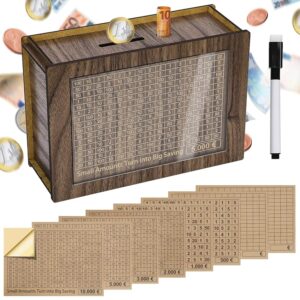 Alyvisun Salvadanaio €5000 in Legno con Adesivi e Pennarello