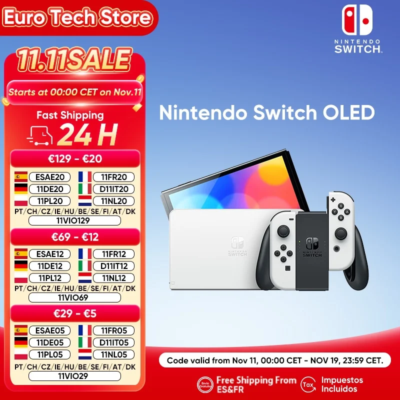 Nintendo Switch Modello OLED Schermo da 7 pollici Maniglia Joy‐Con Console audio regolabile Nintendo Switch Modello OLED Schermo da 7 pollici Maniglia Joy‐Con Console audio regolabile