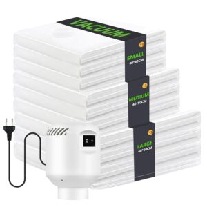 9 Pezzi Sacchi Sottovuoto Vestiti con Pompa Elettrica