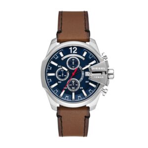 Orologio Uomo DIESEL BABY CHIEF DZ4599 Chrono Pelle Marrone Blu