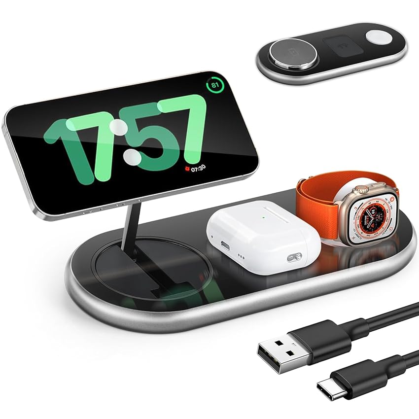 LOOWARTS Compatibile con Caricatore Wireless iphone 3 in 1 LOOWARTS Compatibile con Caricatore Wireless iphone 3 in 1