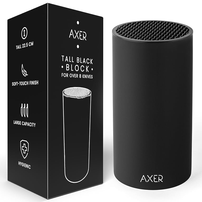 Axer Ceppo Coltelli da Cucina Vuoto - Nero Porta Coltelli Cucina per Oltre 8 Coltelli