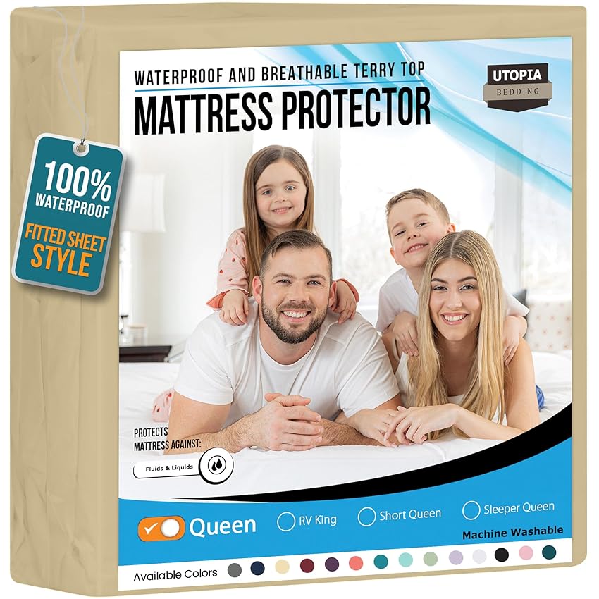 Utopia Bedding Coprimaterasso impermeabile Queen Size