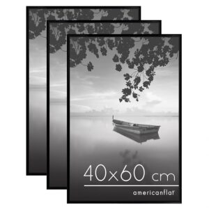 Americanflat Set di 3 Cornici 40x60 cm - Cornici per Foto con Bordo Sottile Nero e Plexiglass
