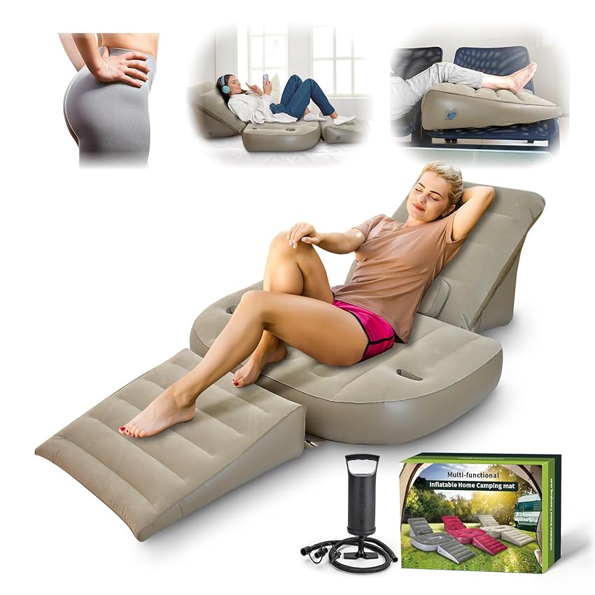 Nevife Set di 3 cuscini gonfiabili con cuscino da lettura e supporto per la schiena