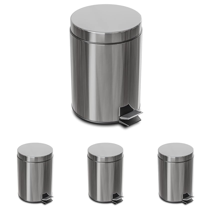 Amig - Cubo de Basura con Pedal 12L | Acero Inoxidable | Tratamiento Antihuellas |