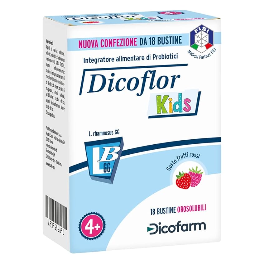 Dicofarm Dicoflor Kids 18 Bustine Orosolubili | Gusto Frutti Rossi | Integratore Alimentare