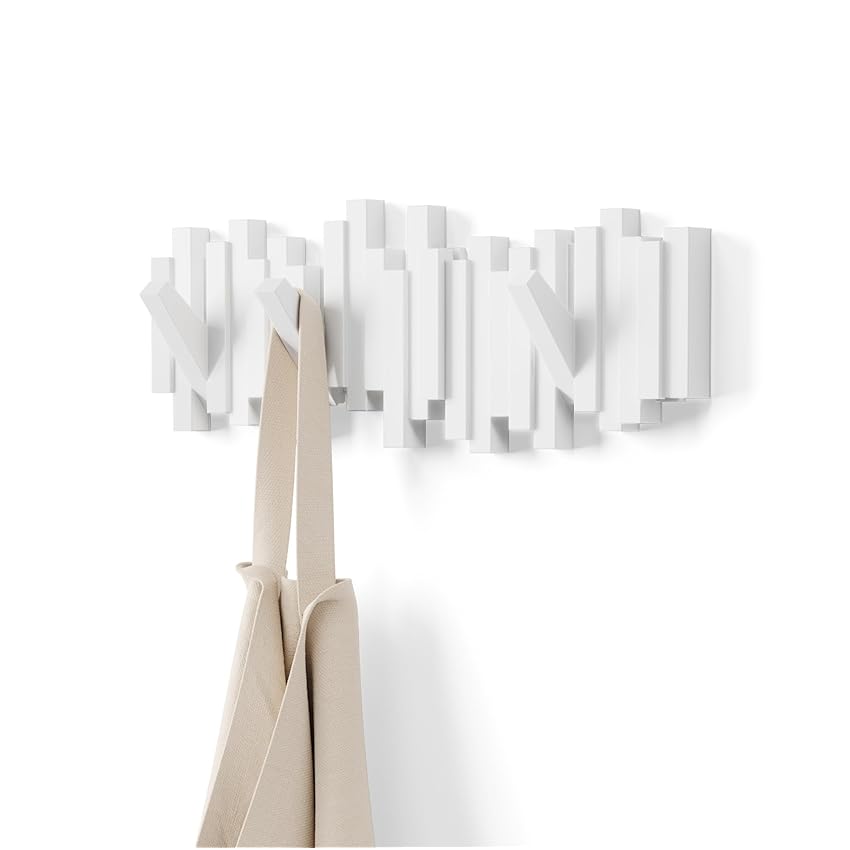 Umbra Sticks Attaccapanni Da Parete Con 5 Ganci Ribaltabili