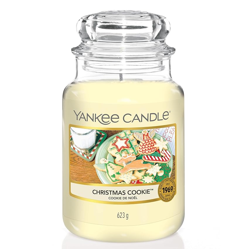 Yankee Candle Candela profumata in giara grande | Biscotto di Natale | Durata Fino