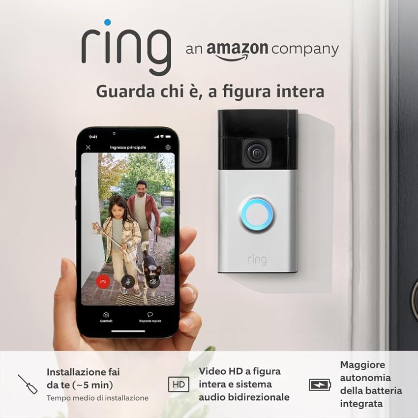 Ring videocitofono a batteria (Battery Video Doorbell)
