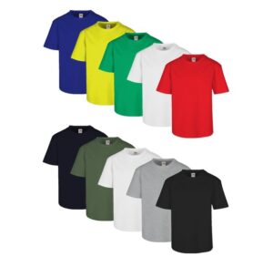 5x PACK T-shirt FRUIT OF THE LOOM 100% cotone UOMO girocollo 165gr. VALUEWEIGHT