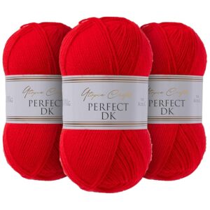 Utopia Crafts DK Double Knitting Yarn 3x 100g (Scarlet)