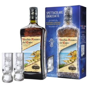 Vecchio Amaro del Capo Confezione con 2 Bicchieri per Freezer