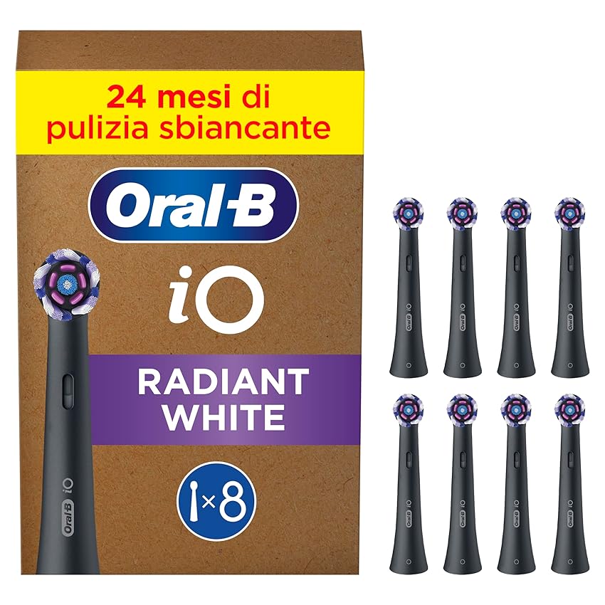 Oral-B Testine di Ricambio iO Radiant White Nere Oral-B Testine di Ricambio iO Radiant White Nere