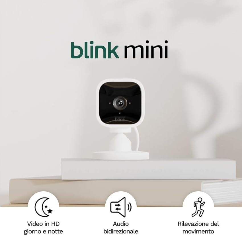 Blink Mini - Videocamera di sicurezza intelligente per interni Blink Mini - Videocamera di sicurezza intelligente per interni