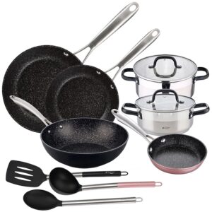 Batteria da cucina con: pentole 20x8.5 e 24x10.5 cm con coperchi