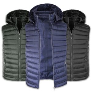 Smanicato Uomo Invernale Con Cappuccio Giacca Slim Fit Giubbotto Casual VEQUE