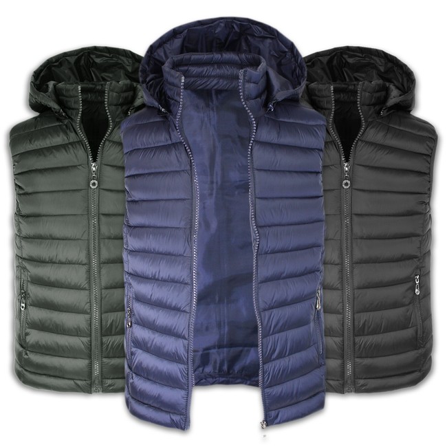 Smanicato Uomo Invernale Con Cappuccio Giacca Slim Fit Giubbotto Casual VEQUE