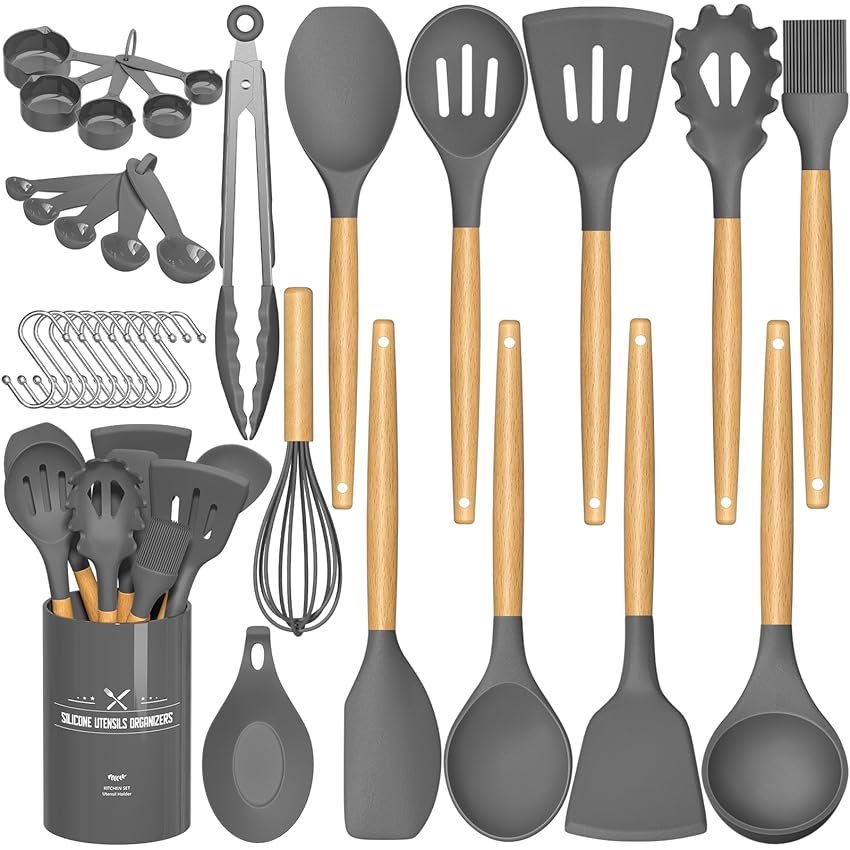 Umite Chef - Set di utensili da cucina in silicone antiaderente