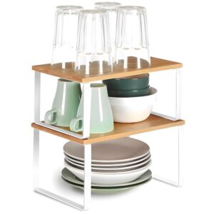 Avilia – Set 2 Mensole Organizer Cucina in Bambù e Metallo per Cucina