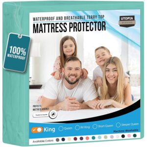 Utopia Bedding Coprimaterasso impermeabile king size in spugna di alta qualità