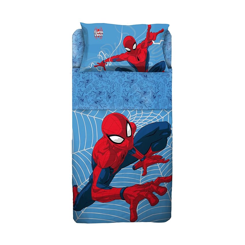 Set Lenzuolo Copriletto Singolo Spiderman 100% Cotone Set Lenzuolo Copriletto Singolo Spiderman 100% Cotone