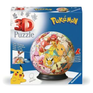 Ravensburger - Puzzle 3d Pokemon Kanto Region | Puzzle 3d Bambini 6 Anni O Più | Pokeball