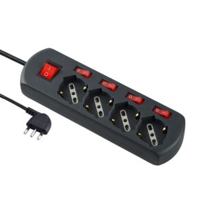 Electraline 61912 Multipresa 4 Posti Polivalenti Schuko