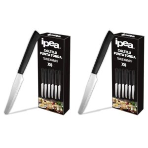 IPEA Coltelli da Tavola per Bistecca e Carne punta Tonda- Set da 6