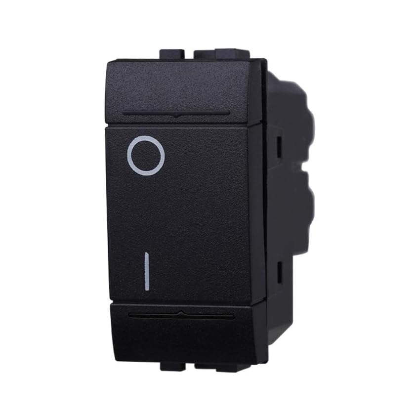 IXTRIMA Interruttore Bipolare 0-1 16A Colore Nero Compatibile Con Bticino Living International/LIGHT 1 PZ