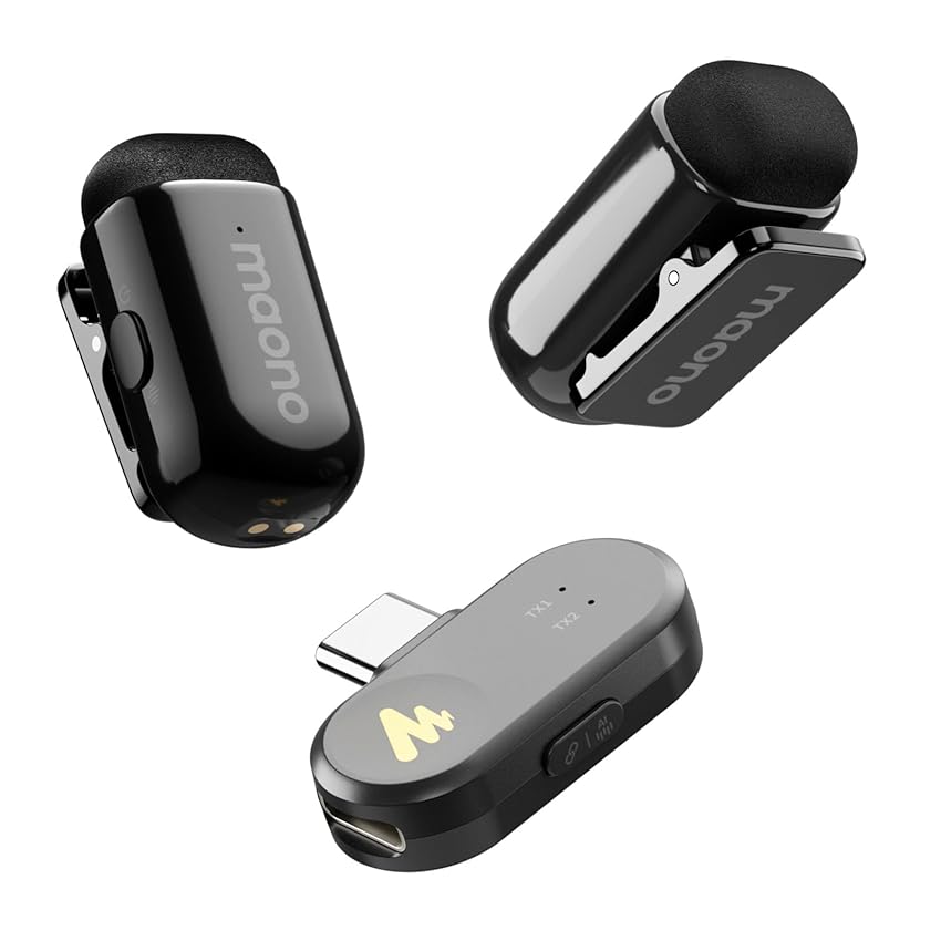 MAONO Wave T1 Mini Microfono Lavalier Wireless per iPhone 16 15