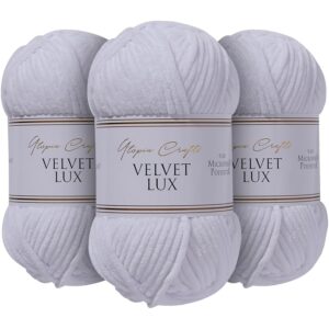 Utopia Crafts Velvet Lux - Filato di ciniglia super morbido per lavori a maglia e uncinetto