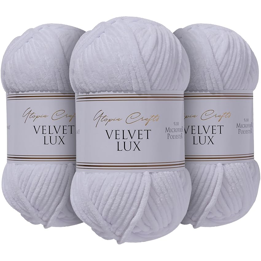 Utopia Crafts Velvet Lux - Filato di ciniglia super morbido per lavori a maglia e uncinetto Utopia Crafts Velvet Lux - Filato di ciniglia super morbido per lavori a maglia e uncinetto